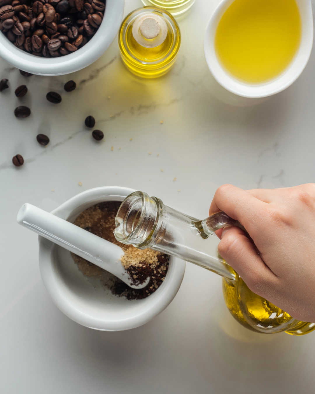 adding to coffee