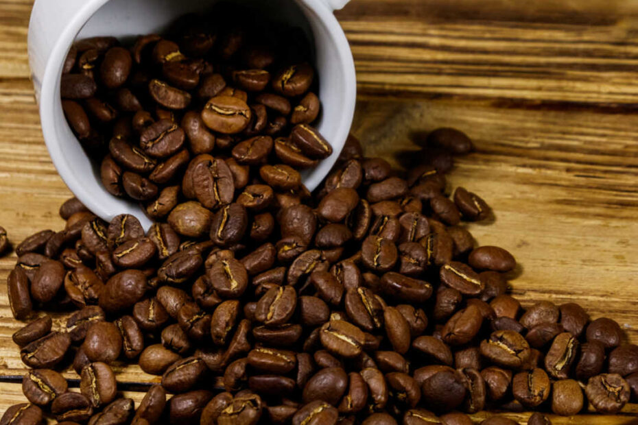 coffee beans and mug