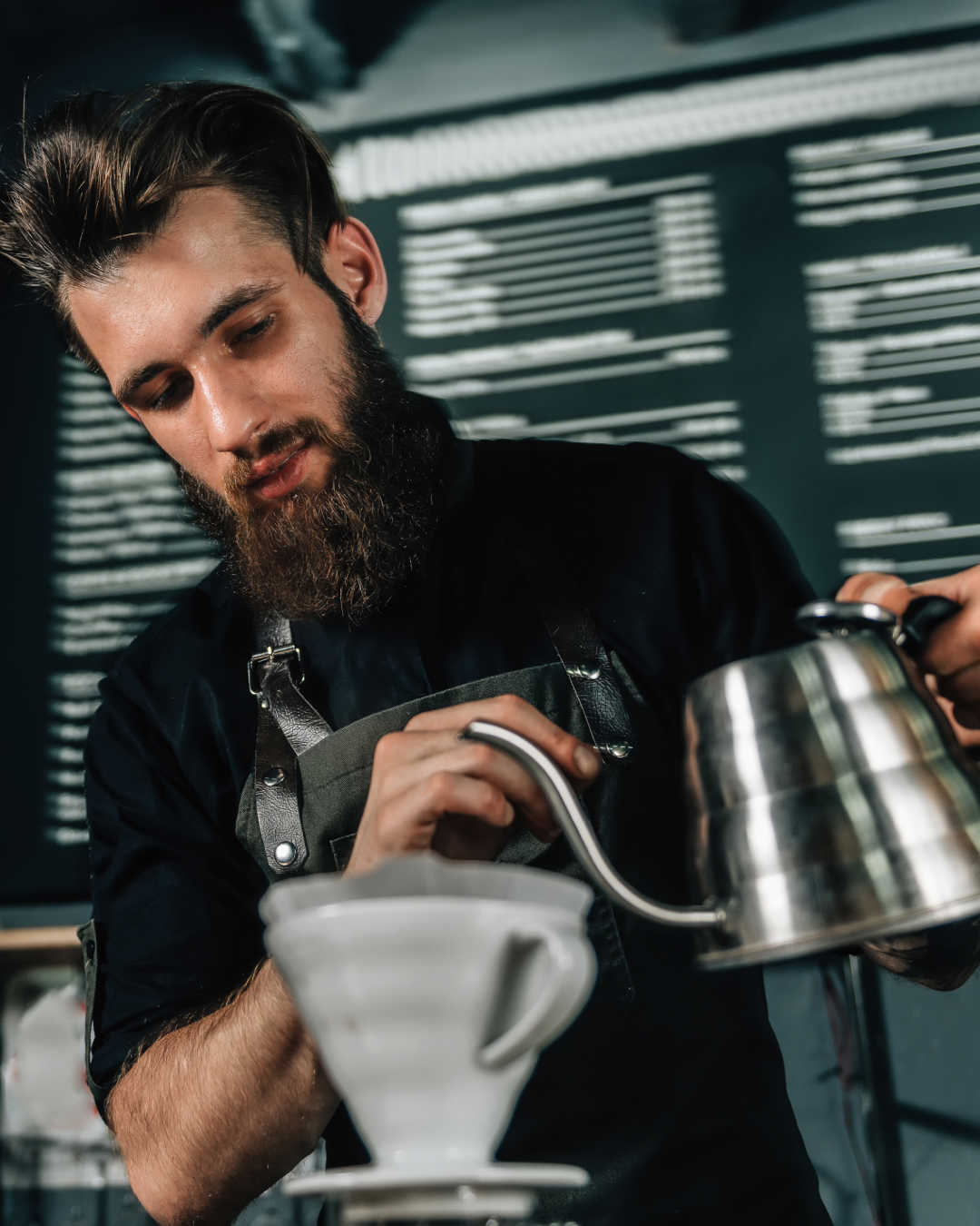 pour-over coffee brewing