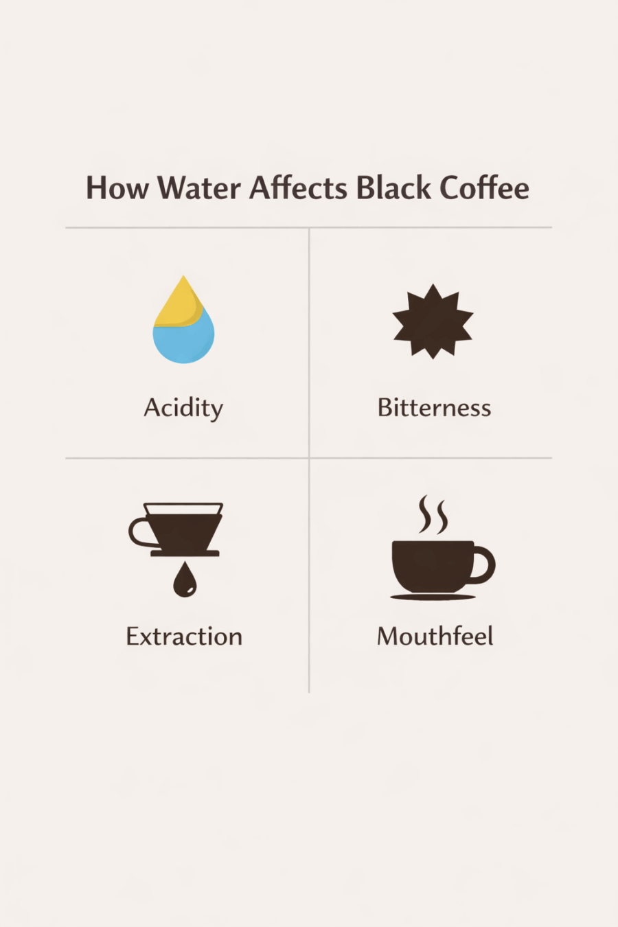 how water affects black coffee graphic