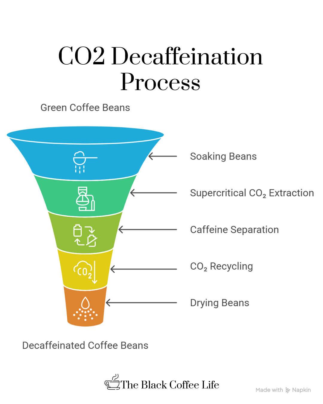 CO2 coffee decaffeination process