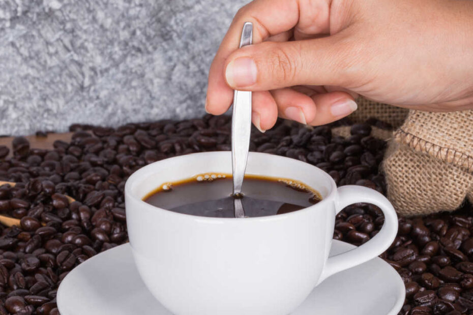 stirring unflavored protein powder into black coffee