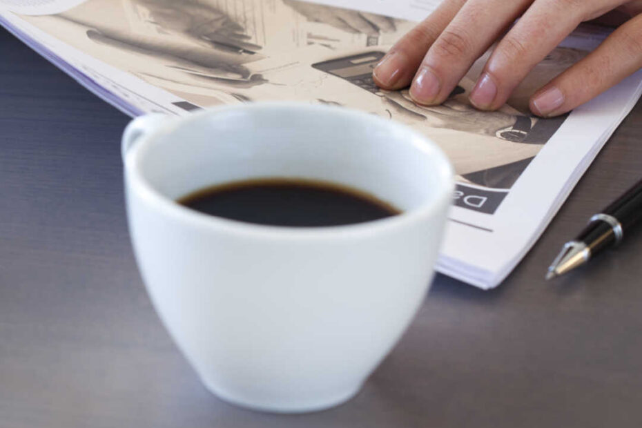 reading news over coffee