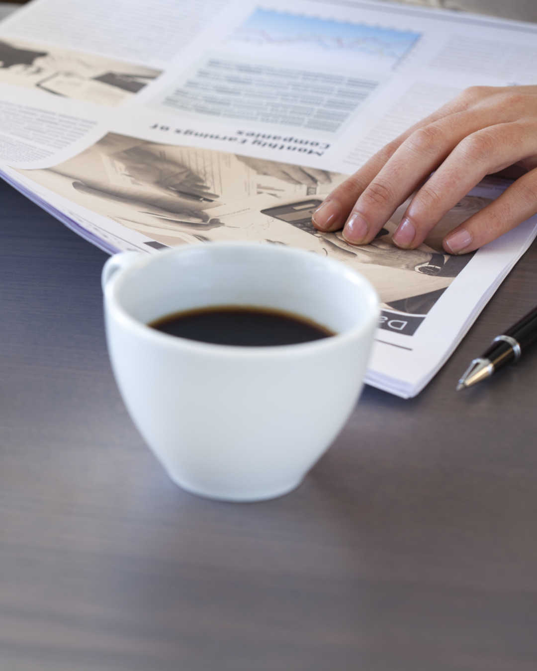 reading news over coffee