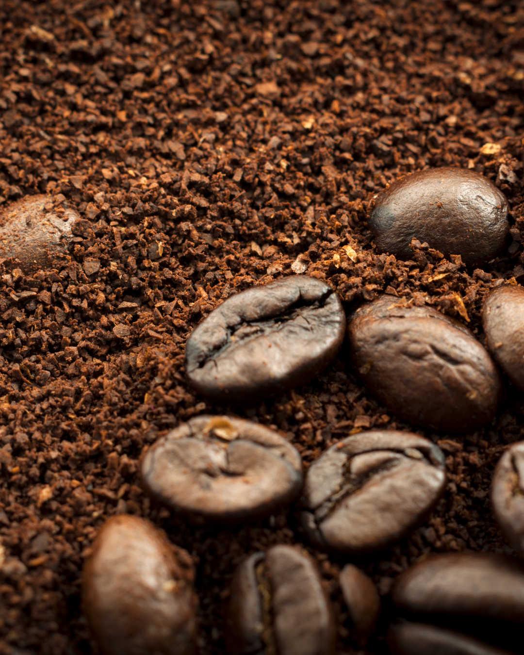 coffee beans and grounds