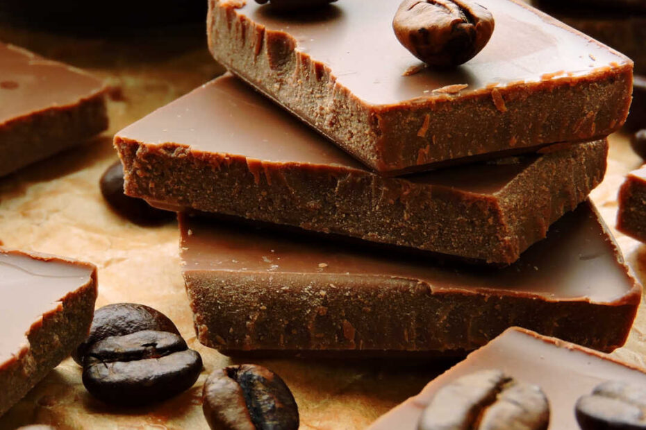 coffee beans and chocolate